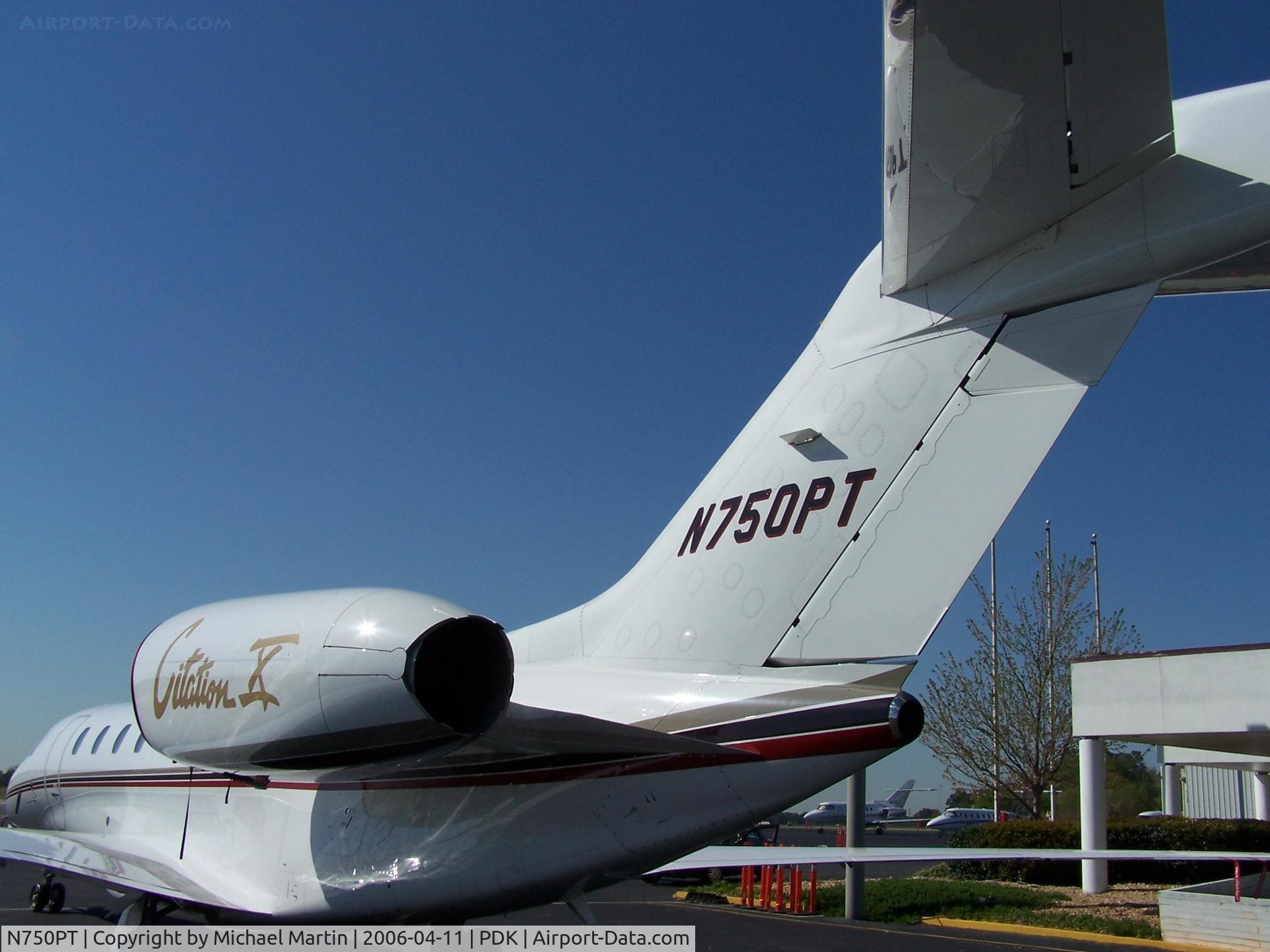 N750PT, 2004 Cessna 750 Citation X C/N 750-0222, Tied Down @ Mercury Air Center with other A/C
