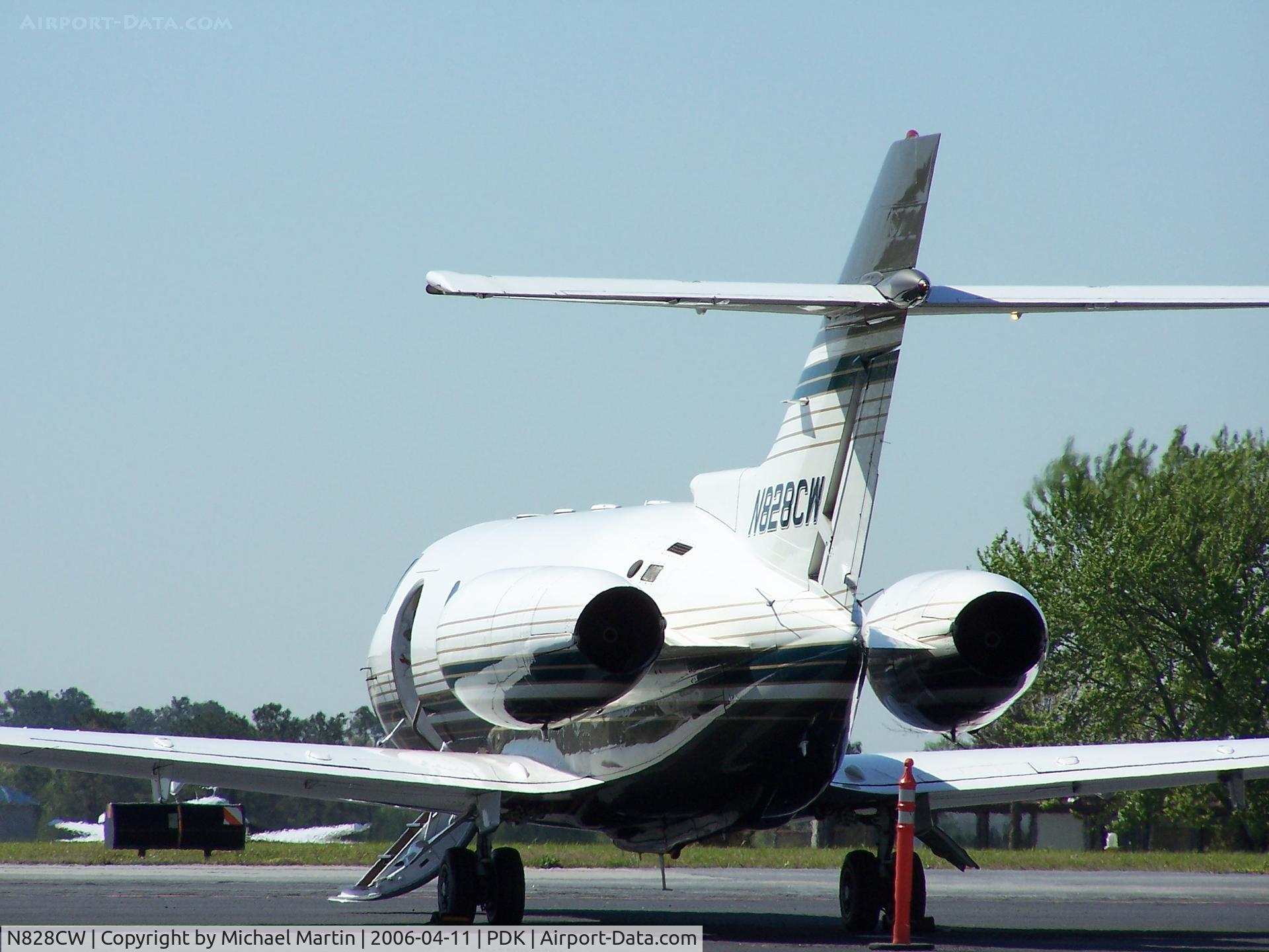 N828CW, 1999 Raytheon Hawker 800XP C/N 258428, Tied down @ Mercury Air Center