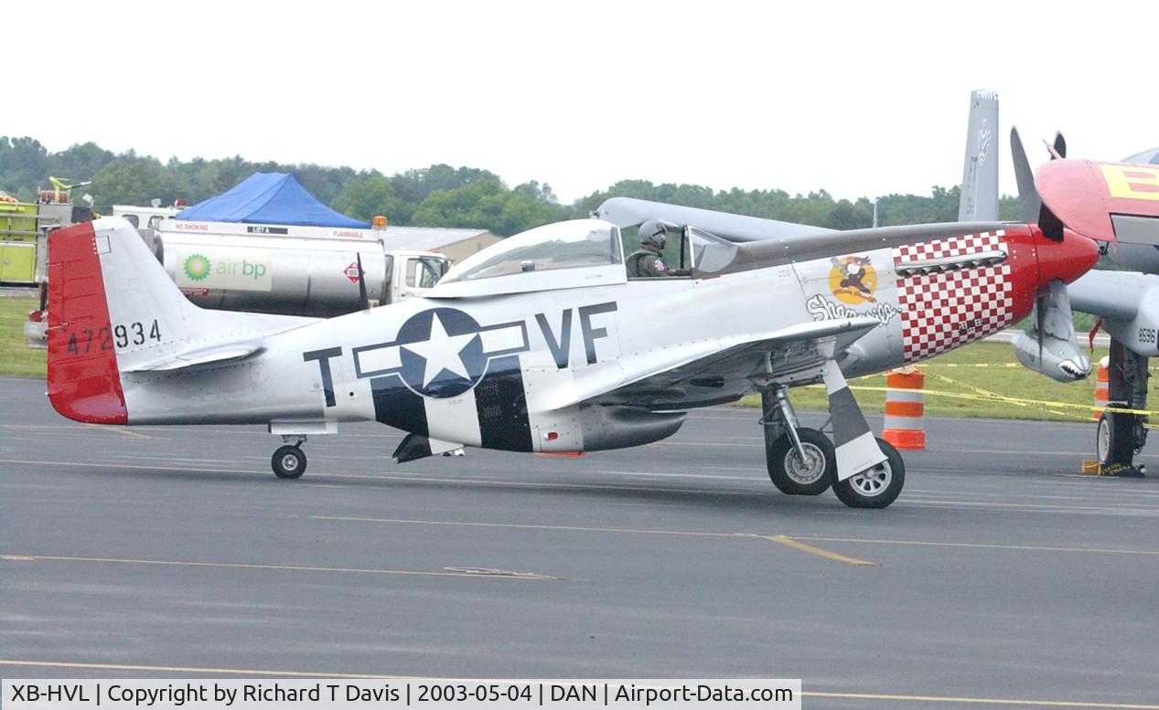 XB-HVL, 1944 North American P-51D Mustang C/N 122-39894, Humberto Lobo's  P-51 XB-HVL VF-T Shangri_La at Skyfest in Danville Va.