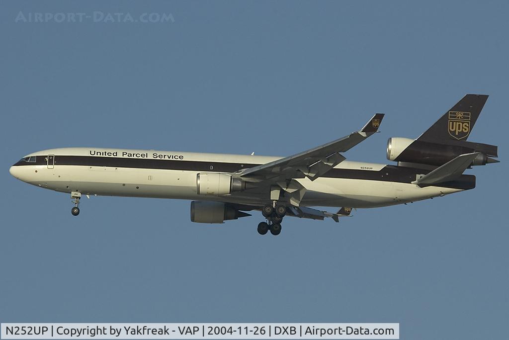 N252UP, 1996 McDonnell Douglas MD-11F C/N 48768, MD11 of UPS on short final to DXB