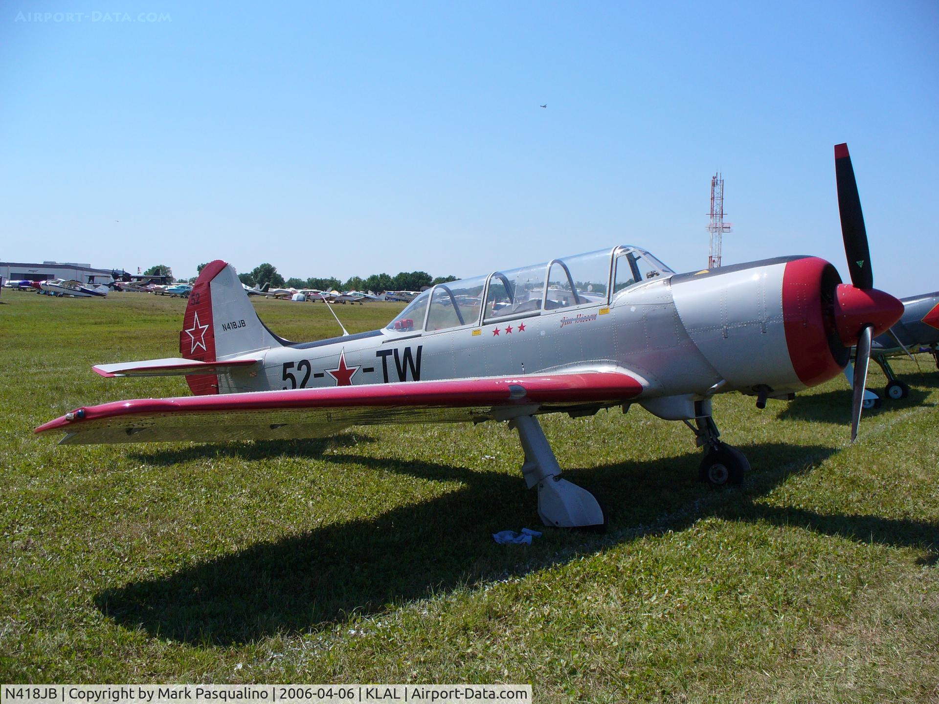 N418JB, 2001 Yakovlev (Aerostar) Yak-52TW C/N 0112228, YAK-52TW