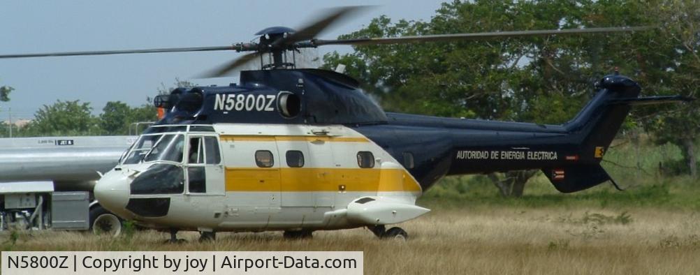 N5800Z, 1982 Aerospatiale AS-332C Super Puma C/N 2047, This is Biggest AS332 Super Puma (unique in the Caribbean) Owned by Electric Authority of Puerto Rico.The fleet: Two AS350 (N5855Z, N5854Z) Two MD530F (N4841Z, N4842Z) and the AS332 Super Puma N5800Z