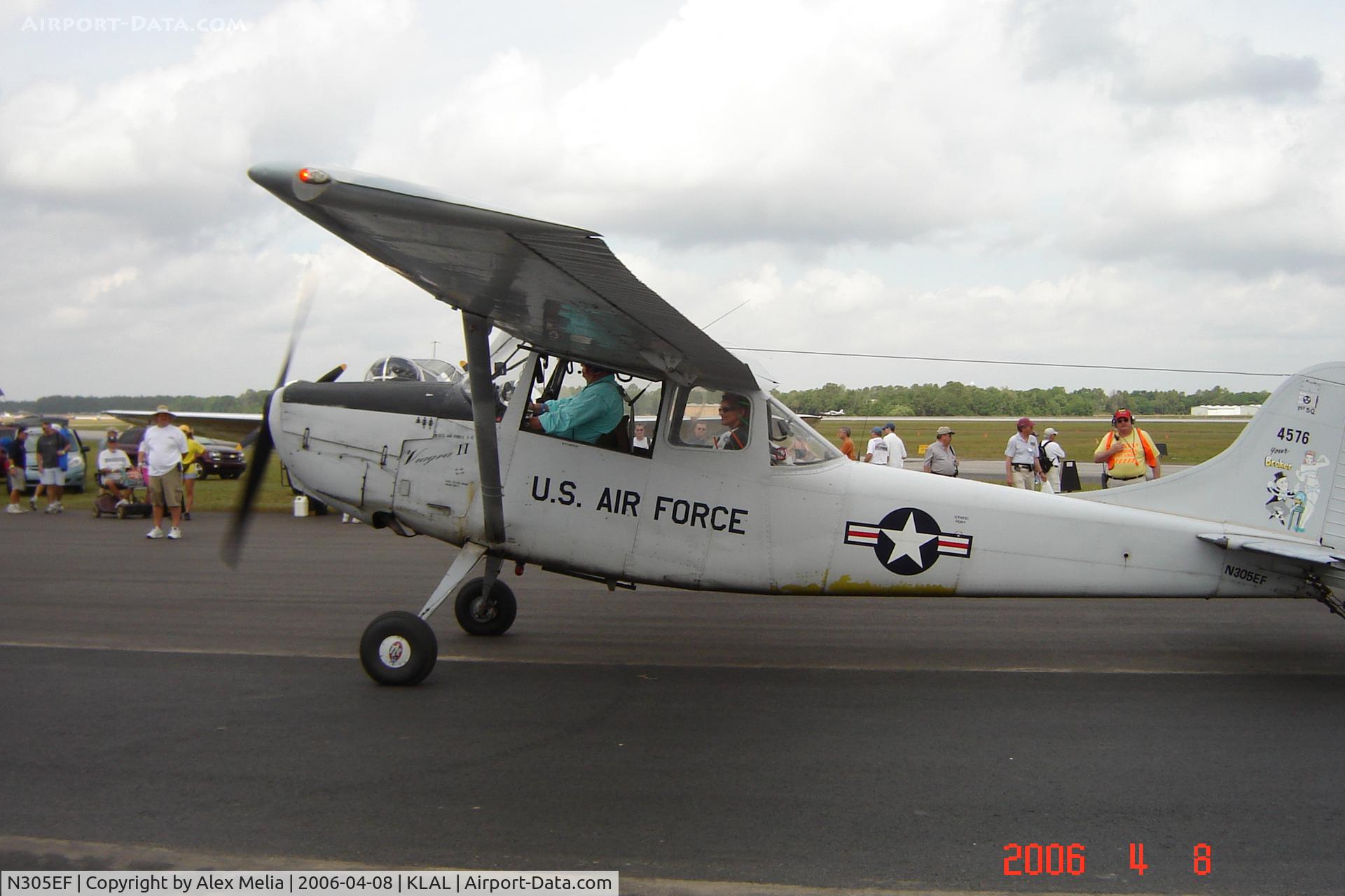 N305EF, Cessna L-19E Bird Dog C/N 24576, Cessna O-1A Birddog taxiing at the 2006 Sun 'N Fun fly-in