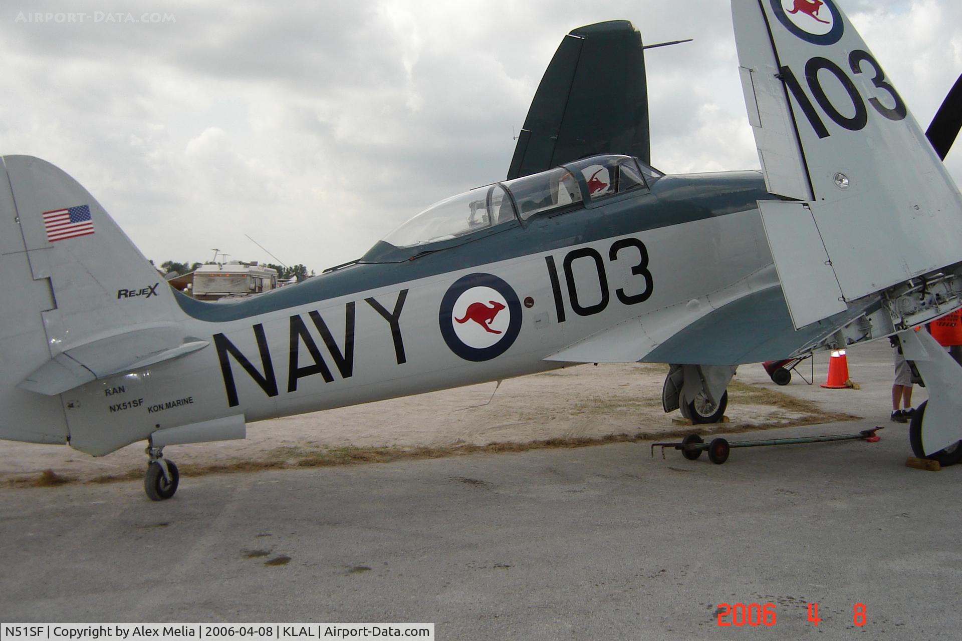 N51SF, 1948 Hawker Sea Fury T.20 C/N ES.3613, Australian Royal Navy Hawker Sea Fury with folded wings at the 2006 Sun 'N Fun fly-in
