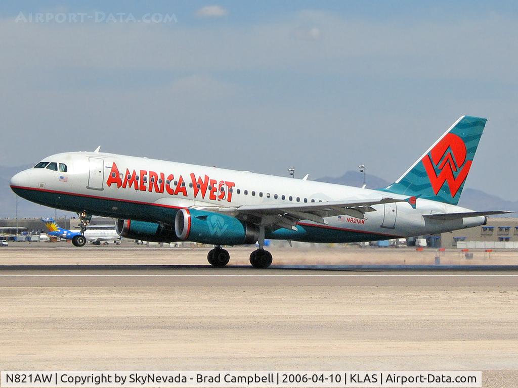 N821AW, 2000 Airbus A319-132 C/N 1406, America West Airlines / 2000 Airbus Industrie A319-132