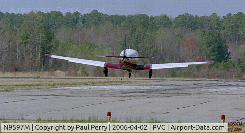 N9597M, 1966 Mooney M20F Executive C/N 670174, The Mooney is away, just moments from wheels in the wells