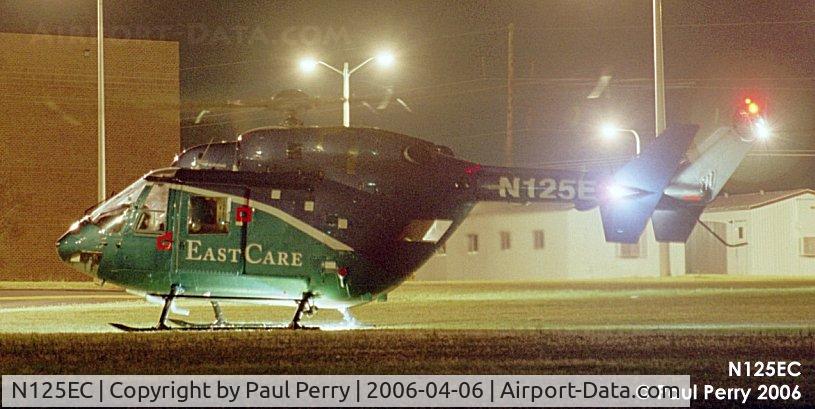 N125EC, 1986 Eurocopter-Kawasaki BK-117A-4 C/N 7065, Lights are on, and EastCare 3 is moments from liftoff