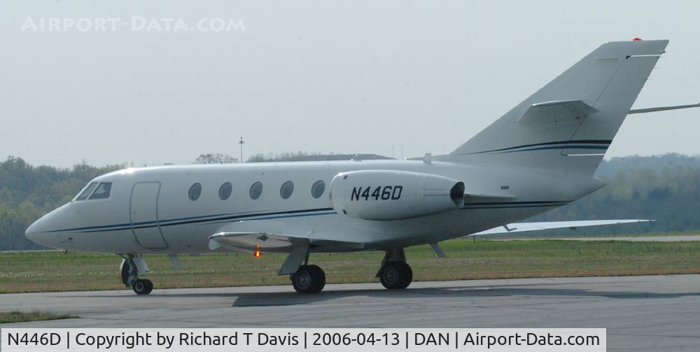 N446D, 1981 Dassault Fan Jet Falcon (20F) C/N 446,  1981 Dassault  Fan Jet Falcon taxi out in Danville Va.