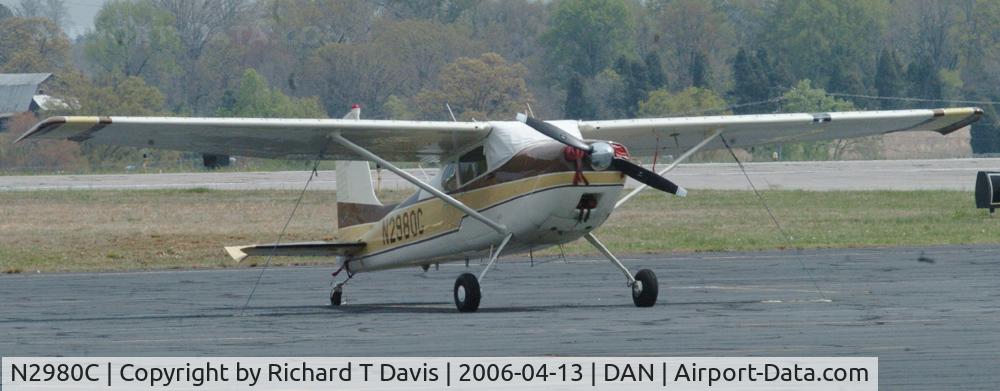 N2980C, 1954 Cessna 180 C/N 30880,  1954 Cessna 180 parked on deck in Danville Va.