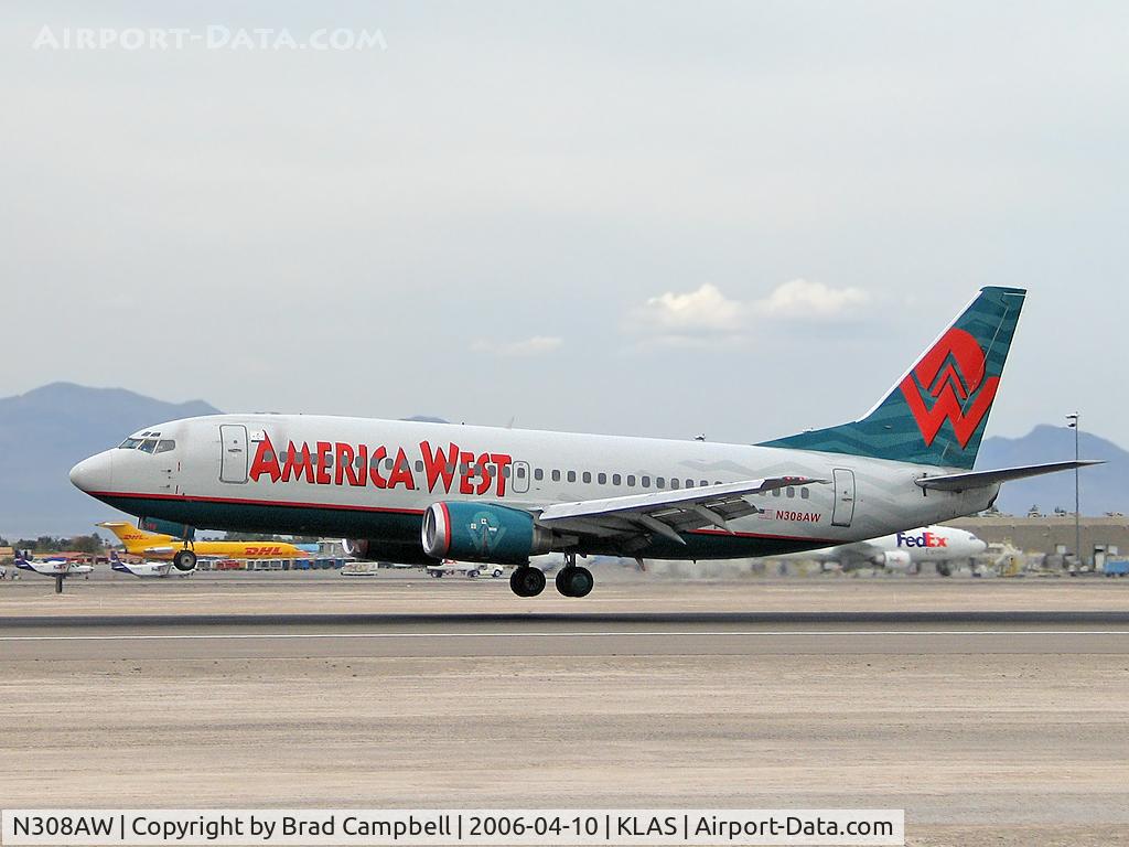 N308AW, 1990 Boeing 737-3G7 C/N 24710, America West Airlines / 1990 Boeing 737-3G7