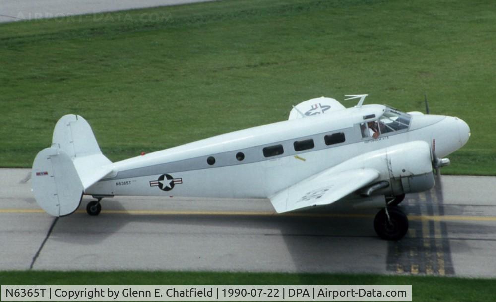 N6365T, 1952 Beech C-45H Expeditor C/N AF-617, Taxiing by the control tower, C-45H 52-10687