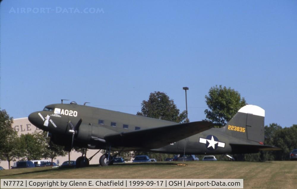 N7772, 1943 Douglas C-49K (DC-3-455) C/N 6338, In front of the EAA Museum