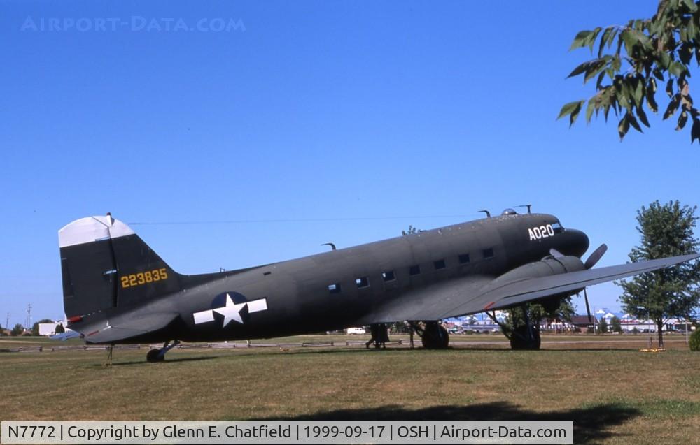 N7772, 1943 Douglas C-49K (DC-3-455) C/N 6338, In front of the EAA Museum