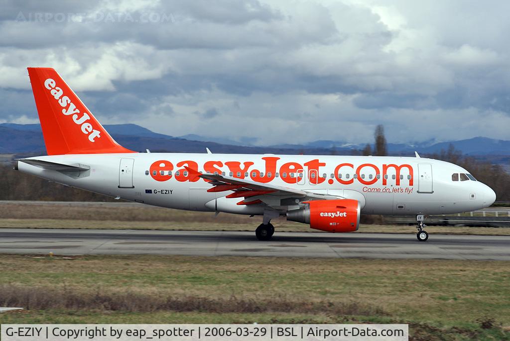 G-EZIY, 2005 Airbus A319-111 C/N 2636, Arriving from Berlin Schönefeld at midday