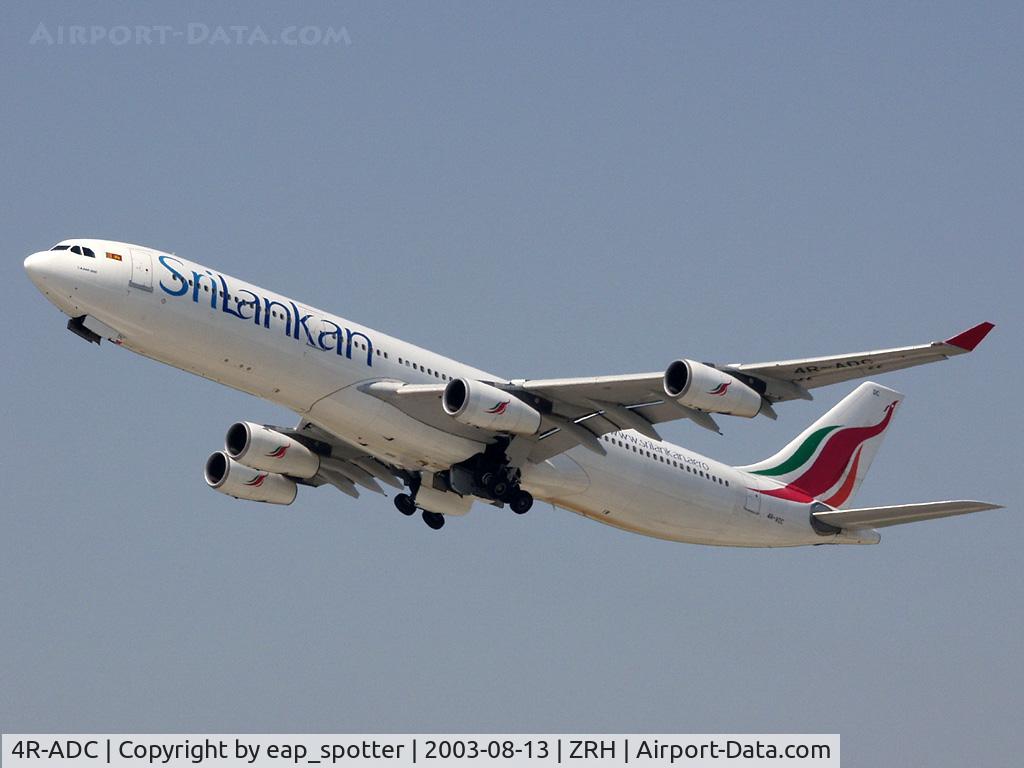 4R-ADC, Airbus A340-311 C/N 034, Shortly after take-off ZRH to Colombo