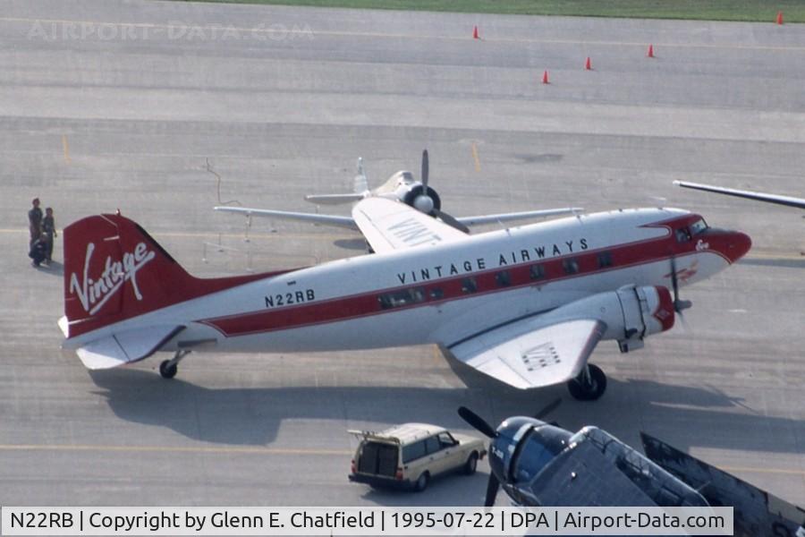 N22RB, 1945 Douglas DC3A C/N 4926, C-53 42-6474 on the ramp below the tower