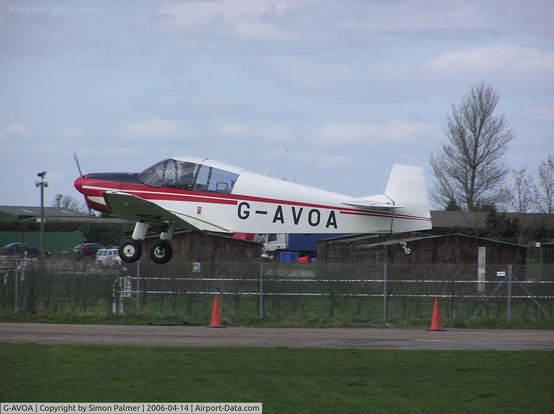 G-AVOA, 1961 SAN Jodel DR-1050 Ambassadeur C/N 195, Jodel DR1050 landing at Newark, UK