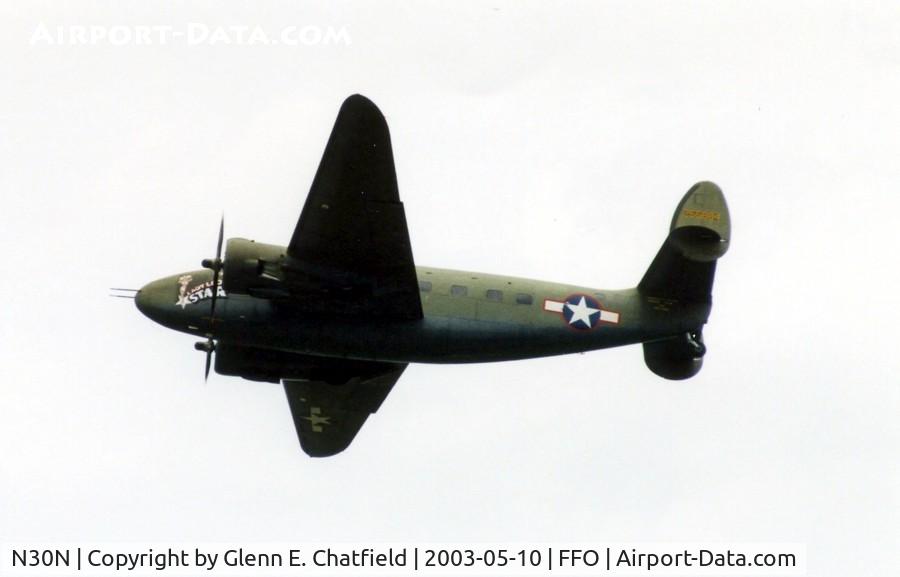 N30N, 1942 Lockheed 18-50 Lodestar C/N 18-2274, C-60A 42-55884 air show flight