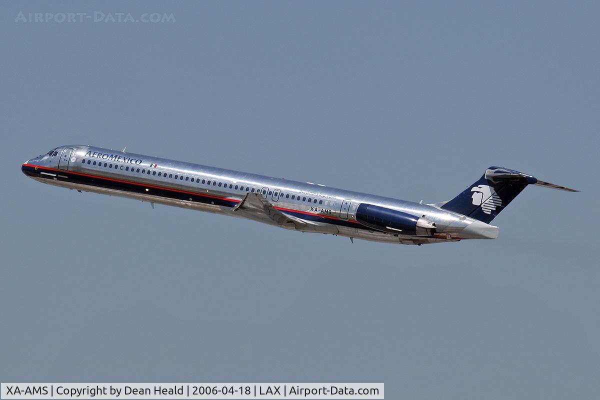 XA-AMS, 1990 McDonnell Douglas MD-88 C/N 49926, AeroMexico XA-AMS (FLT AMX461) departing RWY 25R enroute to Don Miguel Hidalgo Y Costilla Int'l (MMGL), Mexico.