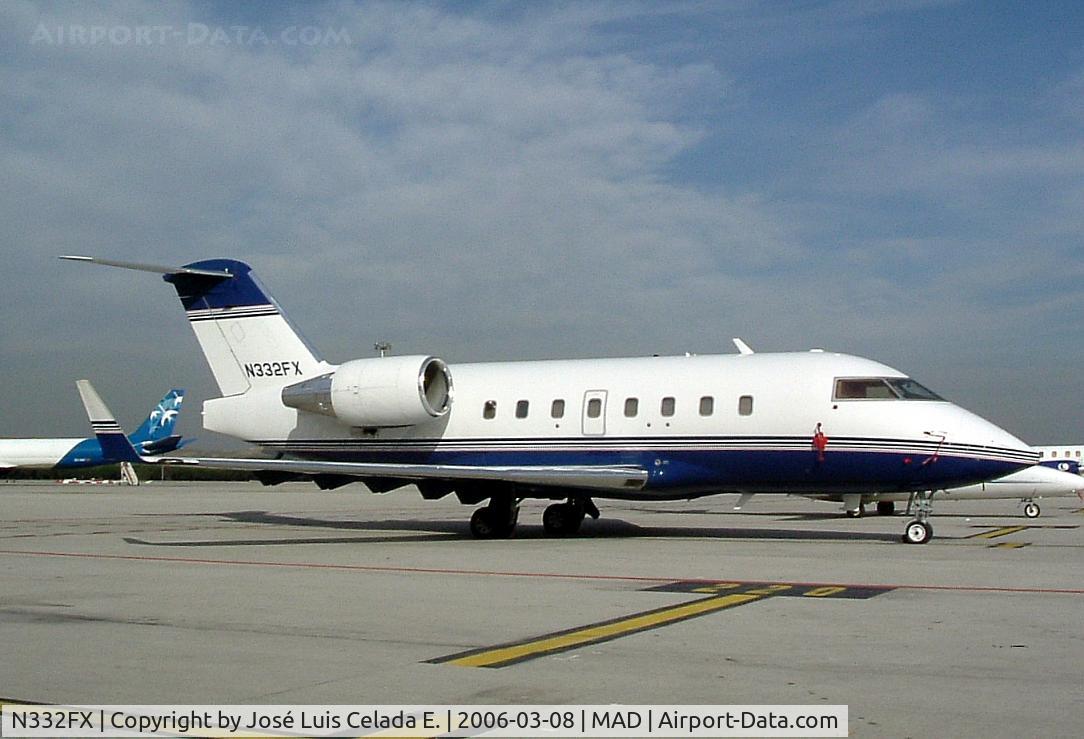 N332FX, 2002 Bombardier Challenger 604 (CL-600-2B16) C/N 5543, visitor at MAD airport