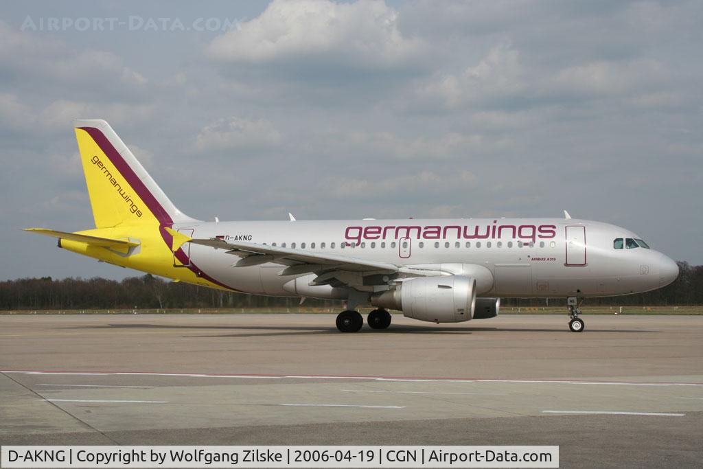 D-AKNG, 1997 Airbus A319-112 C/N 654, Based at CGN