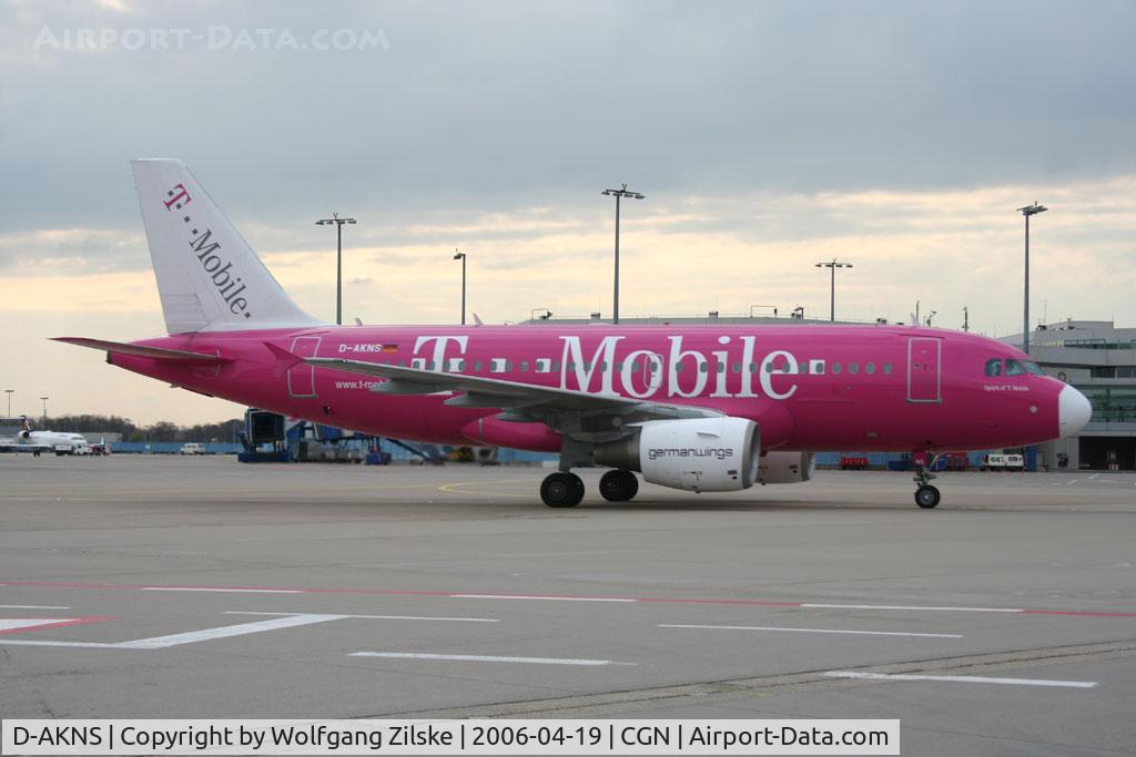 D-AKNS, 2000 Airbus A319-112 C/N 1277, Based at CGN