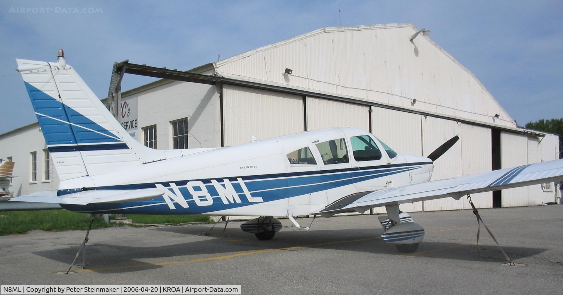 N8ML, 1972 Piper PA-28-180 C/N 28-7205259, Parked on the north ramp awaiting her next student
