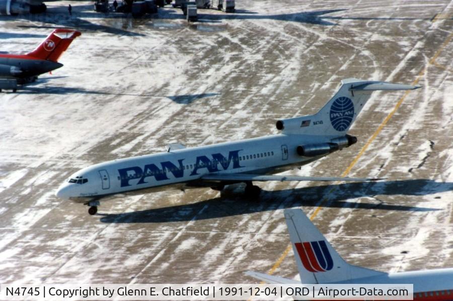 N4745, 1968 Boeing 727-235 C/N 19465, Last Pan Am flight to O'Hare Chicago, taken from control tower