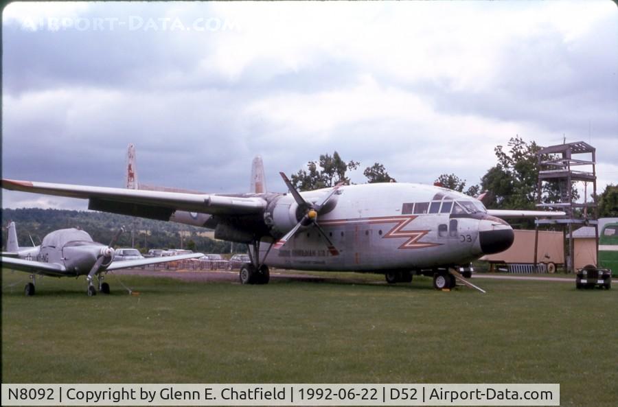 N8092, 1948 Fairchild C-119G Flying Boxcar C/N 10678, Stormy day.  C-119F 51-2689, RCAF 22103, National Warplane Museum