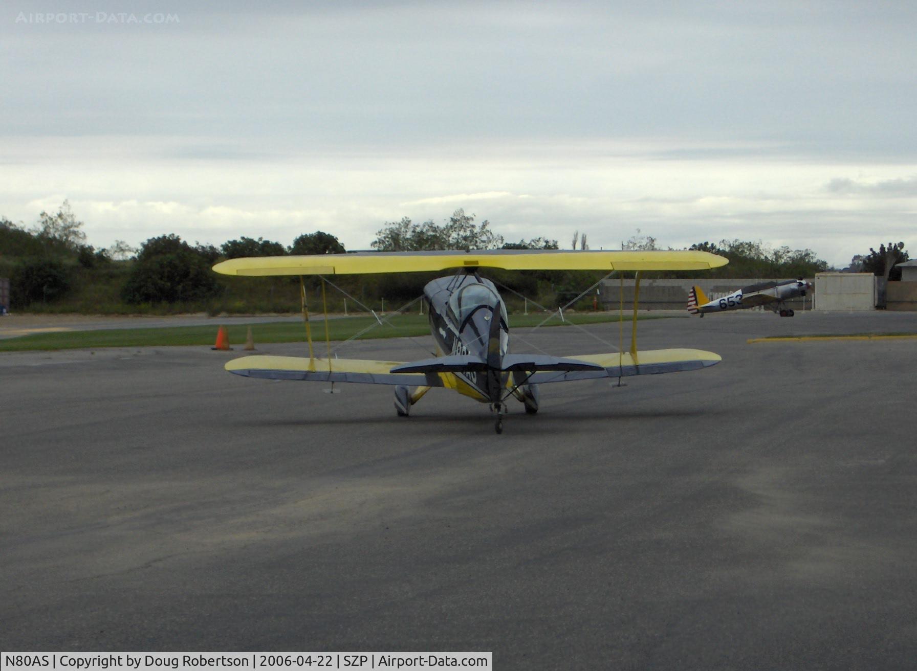 N80AS, 1992 Pitts S-2B Special C/N 5244, 1992 Pitts Aerobatics S-2B, Lycoming AEIO-540, S-turns taxi