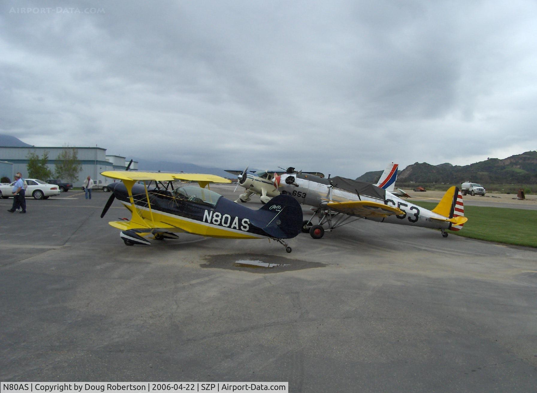 N80AS, 1992 Pitts S-2B Special C/N 5244, 1992 Pitts Aerobatics S-2B, Lycoming AEIO-540, N78J 1942 Ryan ST-3KR PT-22 behind