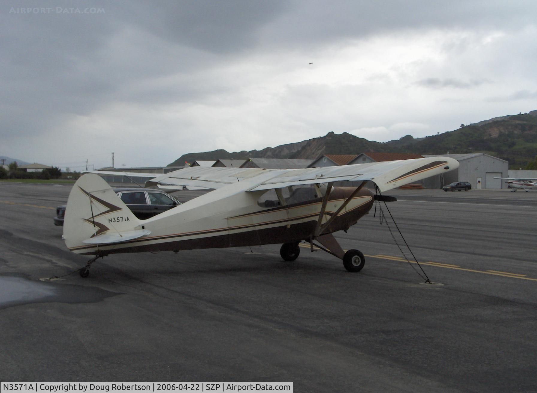 N3571A, 1953 Piper PA-22-135 Tri-Pacer C/N 22-1845, 1953 Piper PA-22-135 TRI-PACER, Lycoming O-290D2 135 Hp, Hoerner tips, (conversion to taildragger PA-20 PACER from PA-22 TRI-PACER)