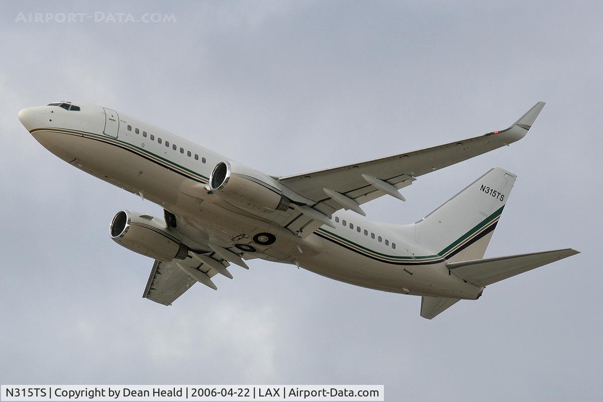 N315TS, 2000 Boeing 737-7CU C/N 30772, Tudor-Saliba Corp - N315TS departing LAX RWY 25L.