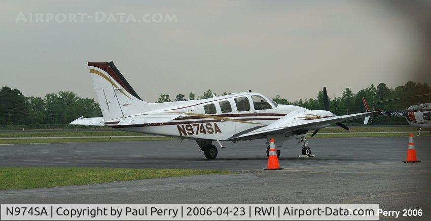 N974SA, 2000 Raytheon Aircraft Company 58 C/N TH-1974, Sweet twin on the ramp on a quiet Sunday afternoon