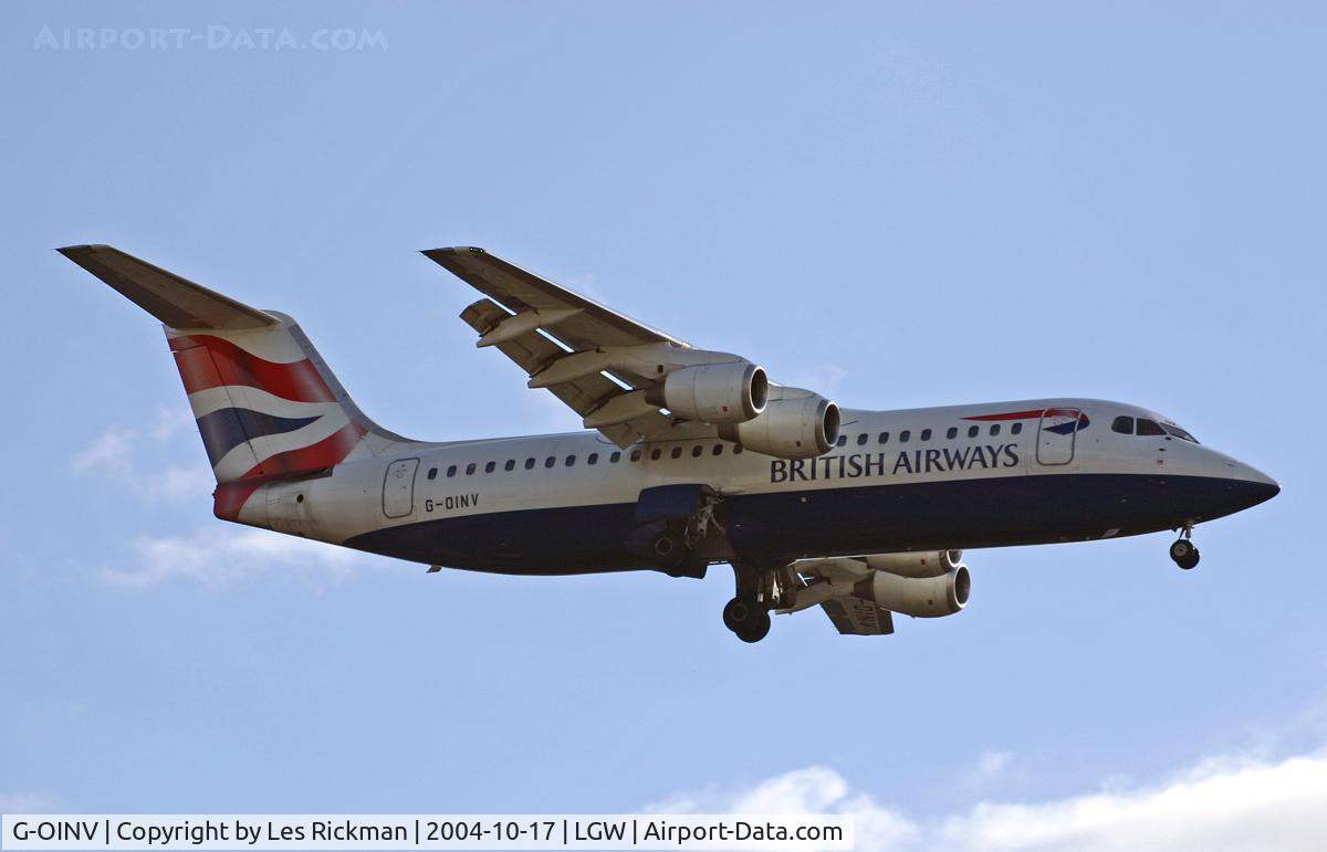 G-OINV, 1990 British Aerospace BAe.146-300 C/N E3171, BAe 146 RJ