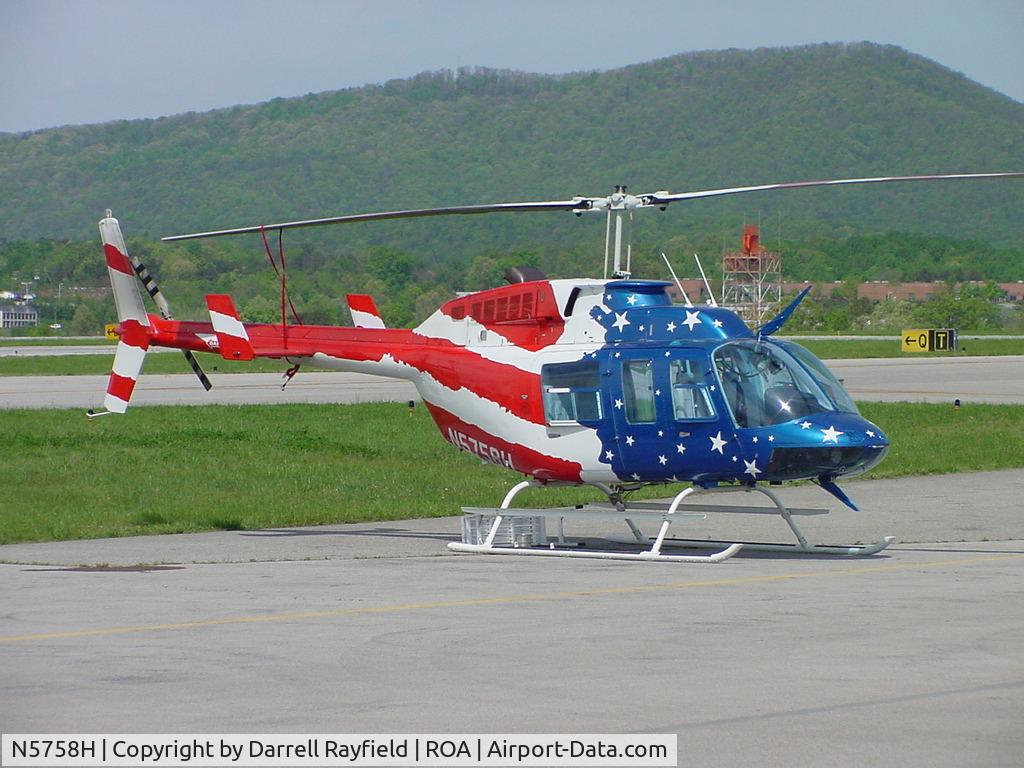 N5758H, Bell 206L-1 LongRanger II C/N 45570, Took this at Roanoke Airport