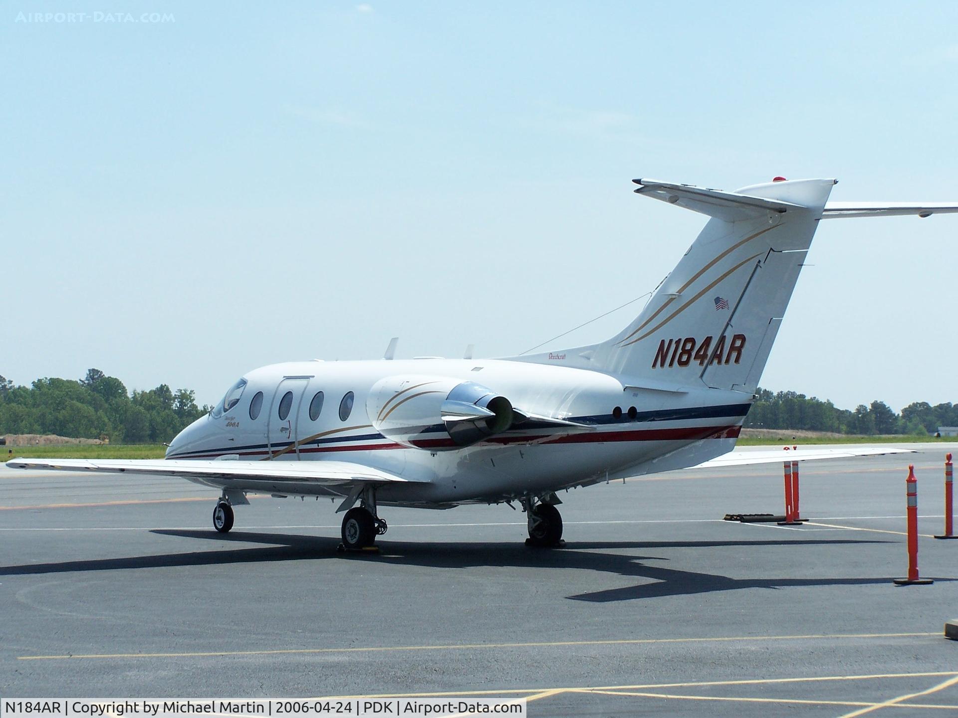 N184AR, 1992 Beech 400A Beechjet C/N RK-34, Tied down @ Mercury Air Center
