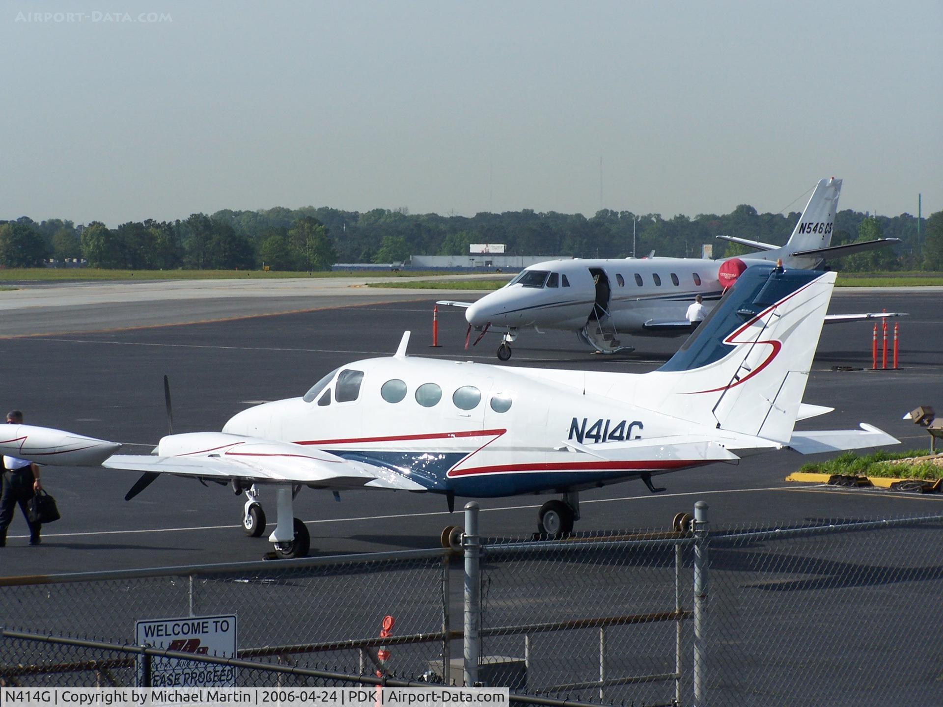 N414G, 1969 Cessna 414 Chancellor C/N 414-0024, Tied Down @ Mercury Air Center with other A/C