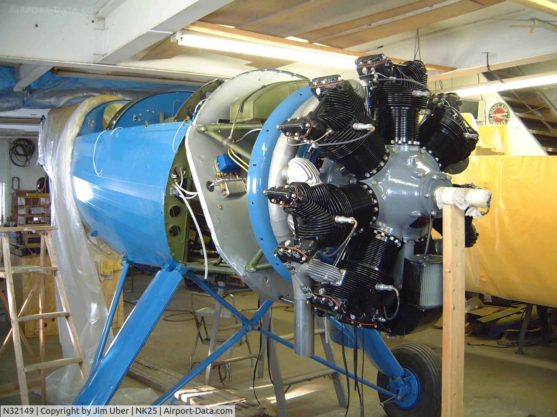 N32149, 1941 Waco UPF-7 C/N 5781, Fuselage during restoration at Clarke's field (2002)