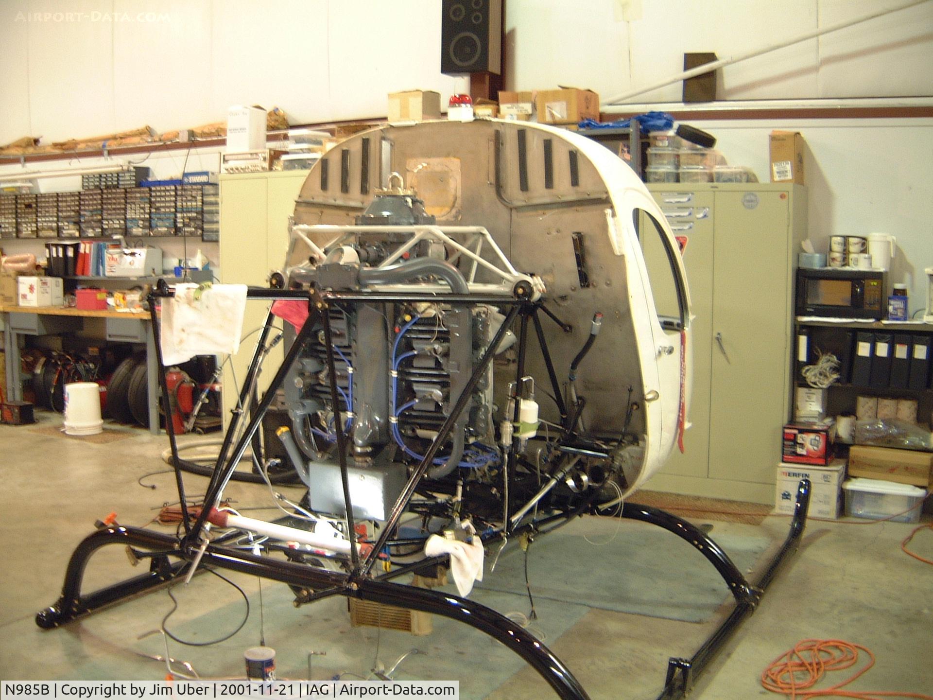 N985B, 1956 Bell 47H-1 C/N 1362, Franklin engine installation