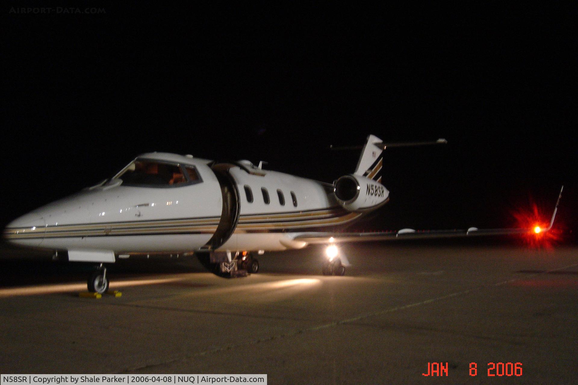 N58SR, Gates Learjet 55 C/N 55-058, Night time photo