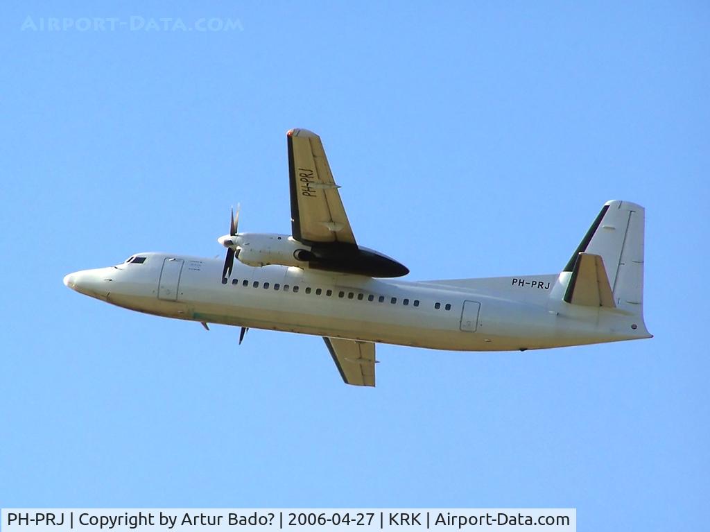 PH-PRJ, 1991 Fokker F-27-500 Friendship C/N 20212, after departure rwy 25 - flying for Centralwings
