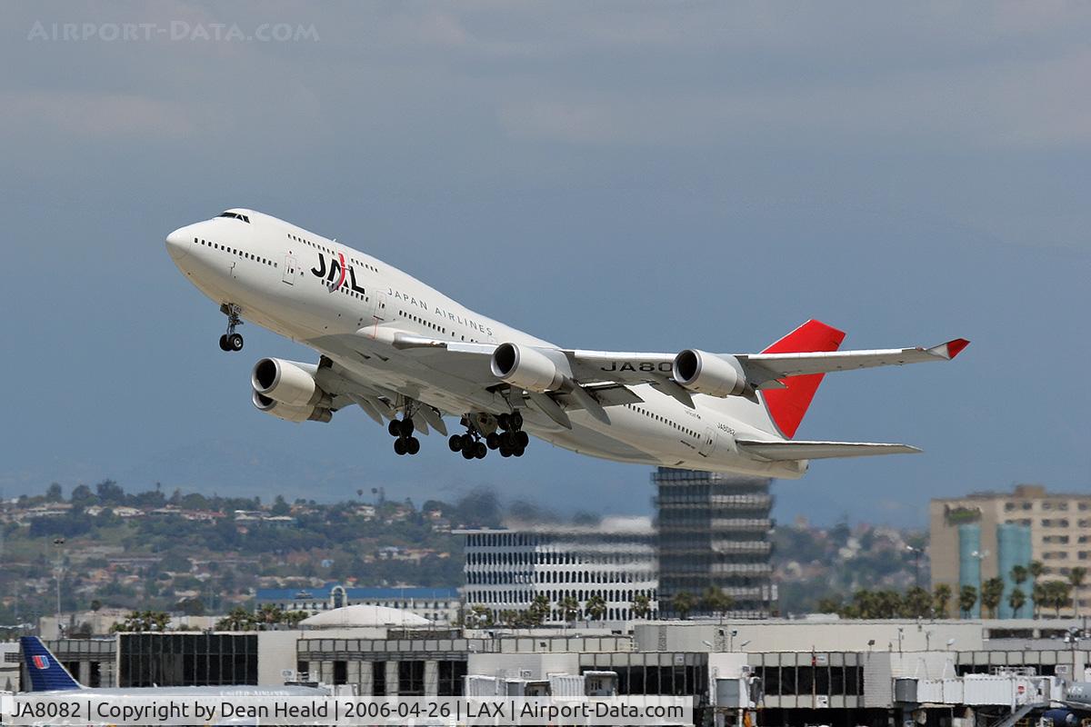 JA8082, 1991 Boeing 747-446 C/N 25212, Japan Airlines JA8082 (FLT JAL61) climbing out from RWY 25R enroute to Narita Int'l (RJAA), Japan.