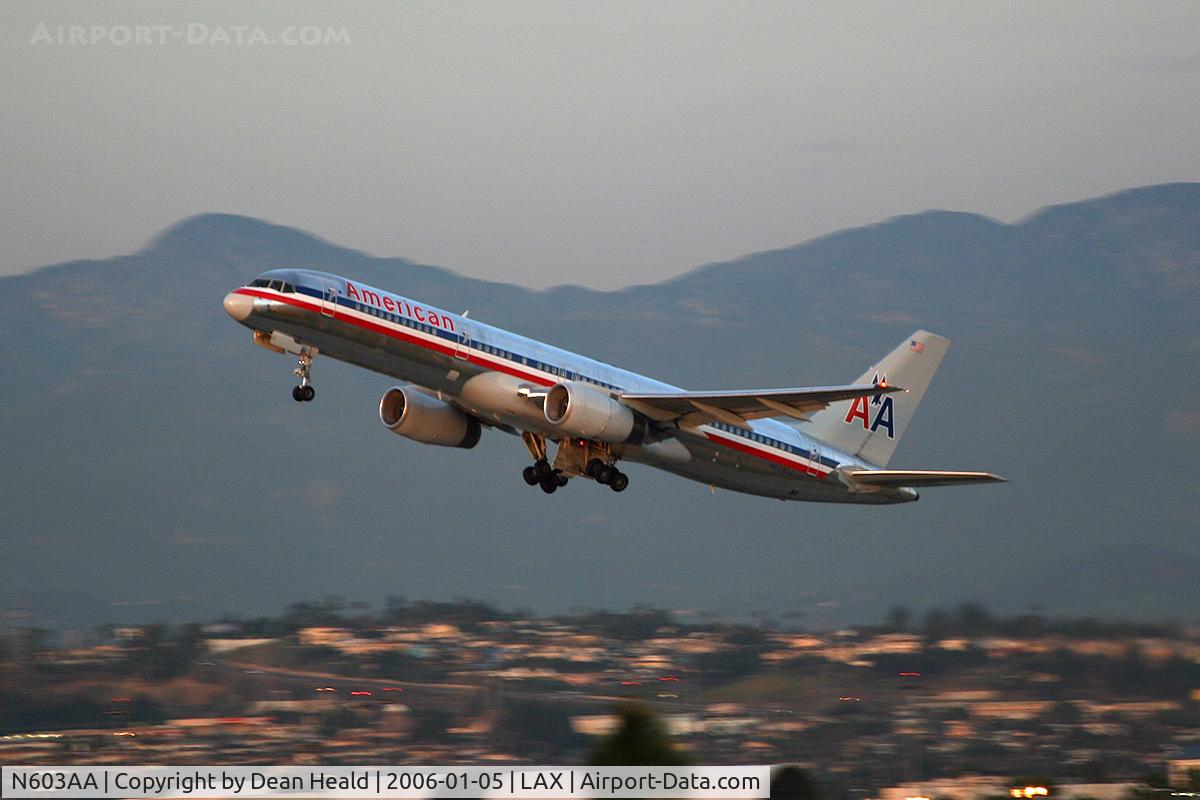 N603AA, 1995 Boeing 757-223 C/N 27054, American Airlines N603AA departing RWY 25R on a late evening in January 2006.