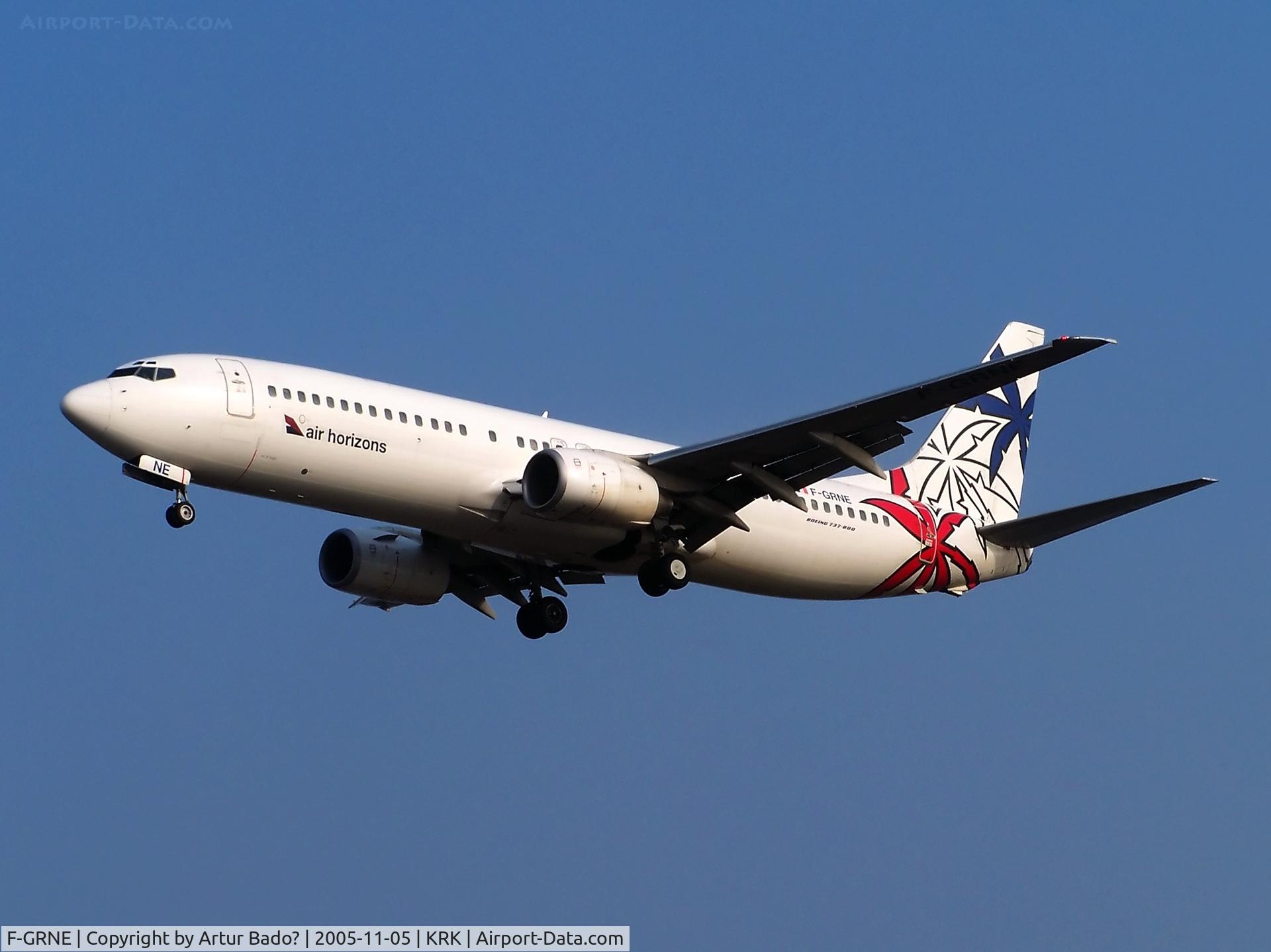 F-GRNE, 2001 Boeing 737-85F C/N 30568, Air Horizon - landing on rwy 25