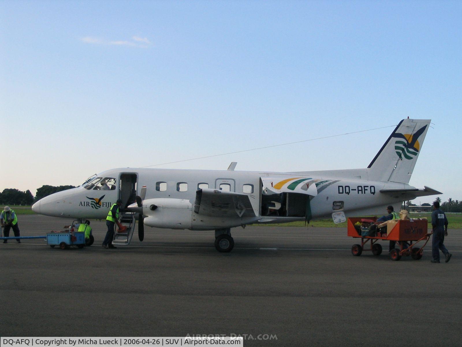 DQ-AFQ, 1992 Embraer EMB-110P1 Bandeirante C/N 110328, Embraer 110 Bandeirante, just arrived in Suva