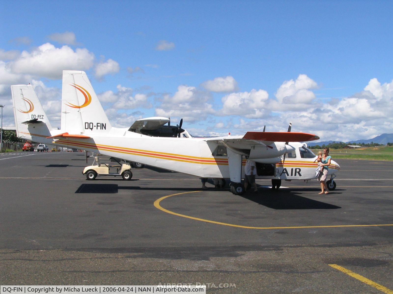 DQ-FIN, 1970 Britten-Norman BN-2A-26 Islander C/N 159, Boarding at Nadi