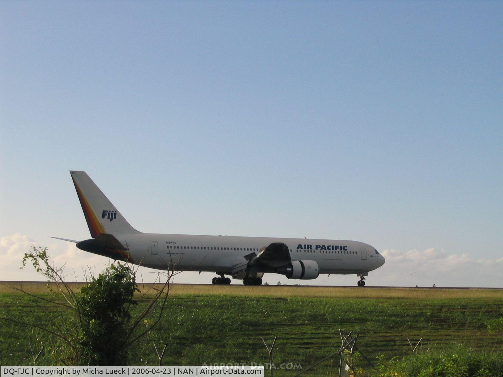 DQ-FJC, 1994 Boeing 767-3X2/ER C/N 26260, Just touched down in Nadi