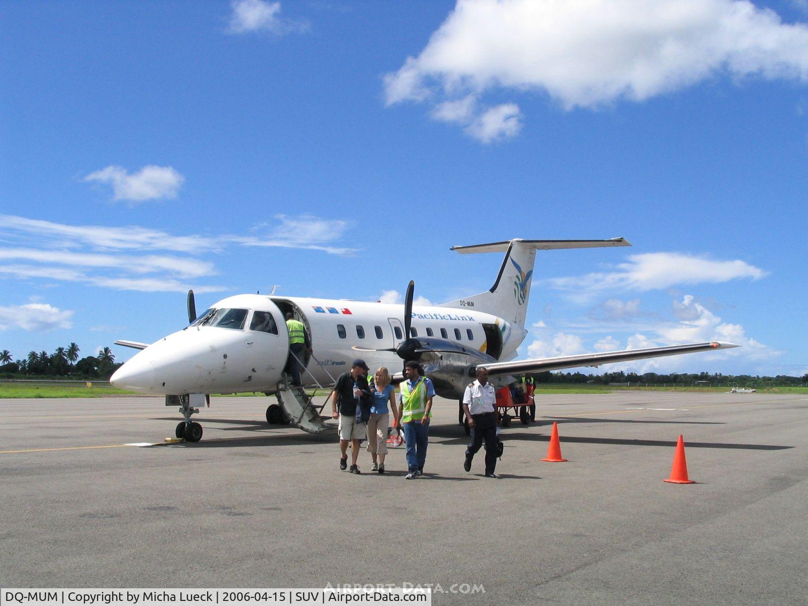 DQ-MUM, 1988 Embraer EMB-120ER Brasilia C/N 120079, Air Fiji's sole EMB 120 Brasilia just arrived in Suva