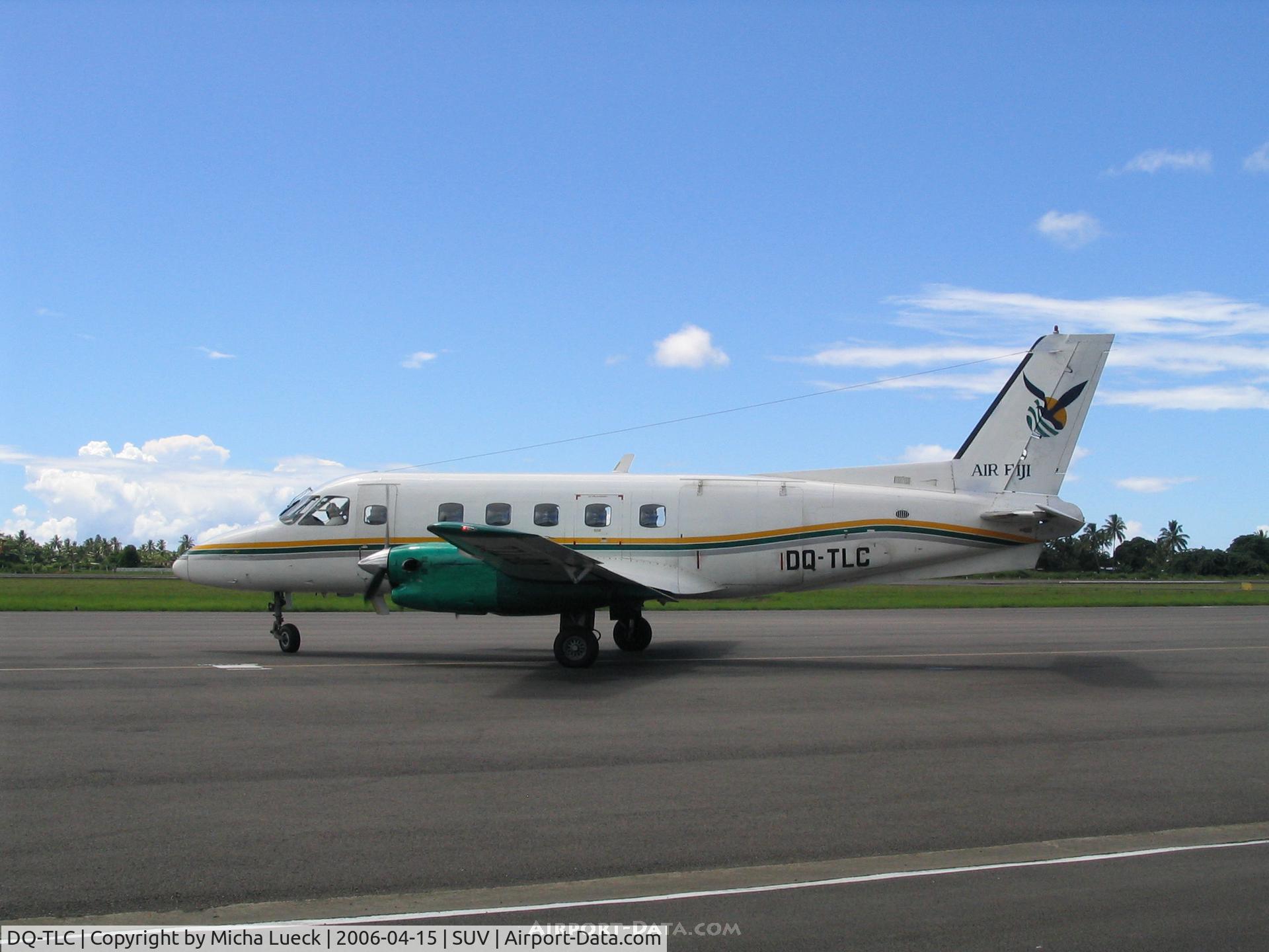 DQ-TLC, Embraer EMB-110P1 Bandeirante C/N 110417, One of Air Fiji's EMB 110 Bandeirantes at Suva